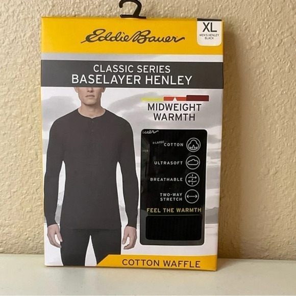 Men’s Eddie Bauer medium weight waffle Henley, new inbox XL ~ L ~ S sizes - Picture 7 of 7